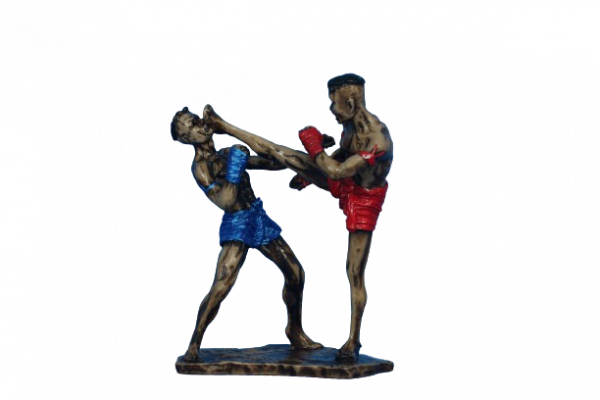 Muay Thai Figur rot blau Frontkick, XL